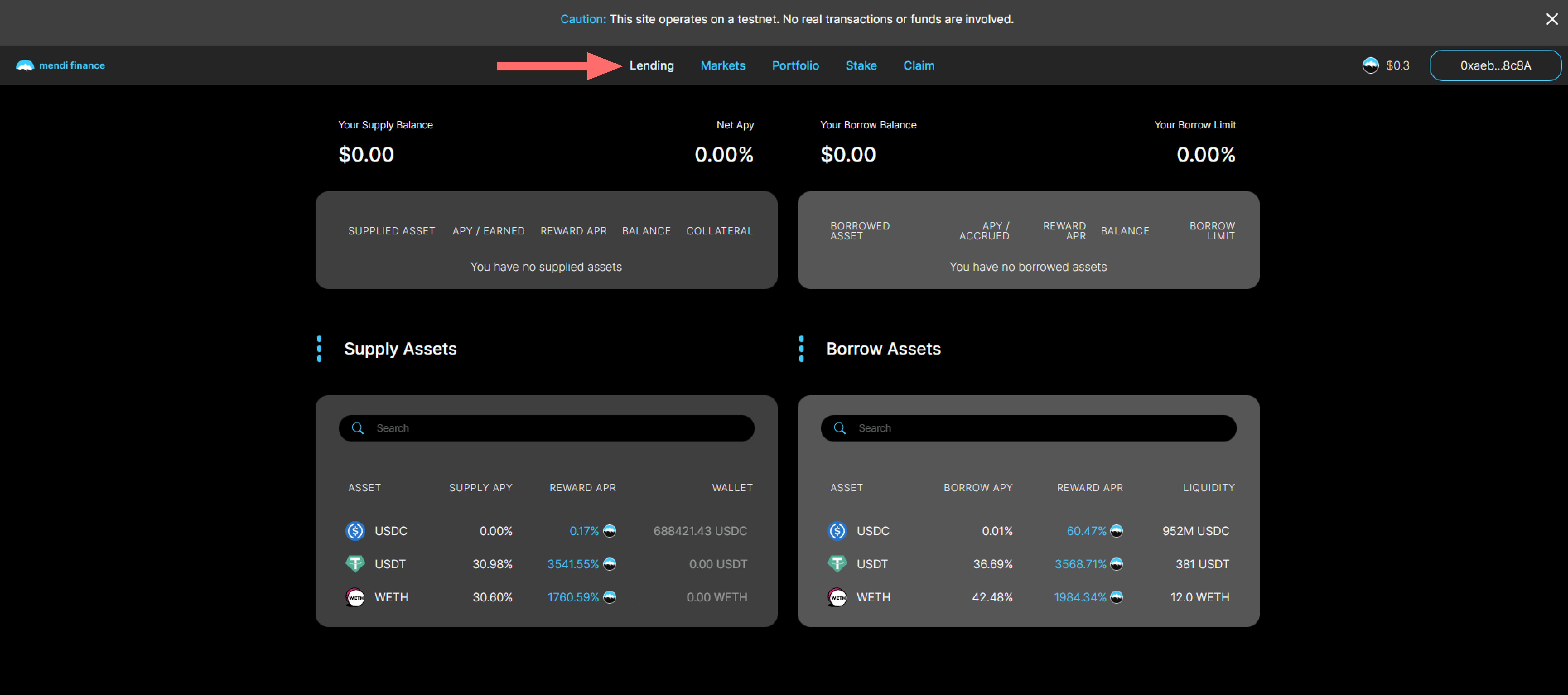 Lending Tab